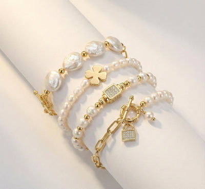 Genuine Pearl Bracelet Set