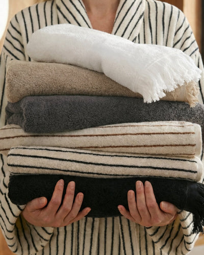 Melika Turkish 100% Cotton Striped Terry Towel