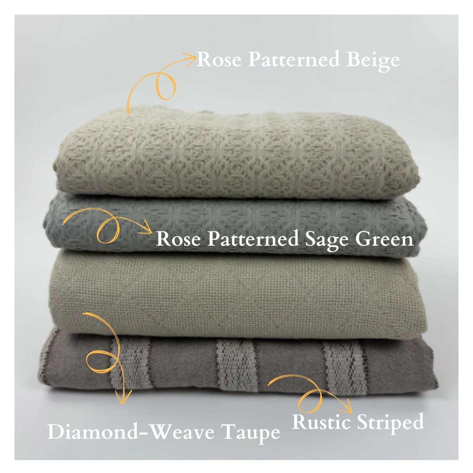 Diamond-Weave Taupe Cotton Throw Blanket