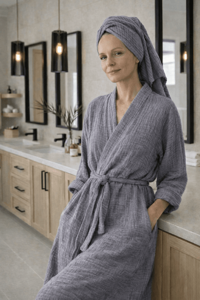 Joy 4- Layered Kimono Robe - 100% Turkish Cotton