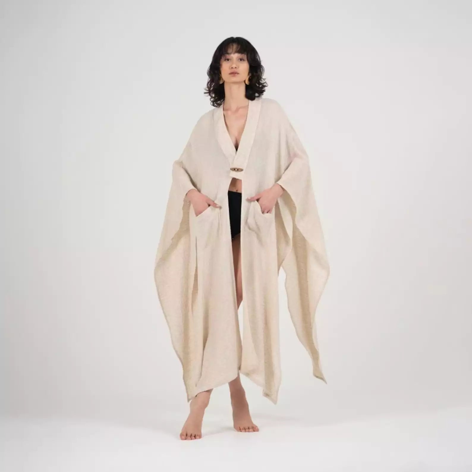 Elaine Linen Kimono & Beach Cover-Up