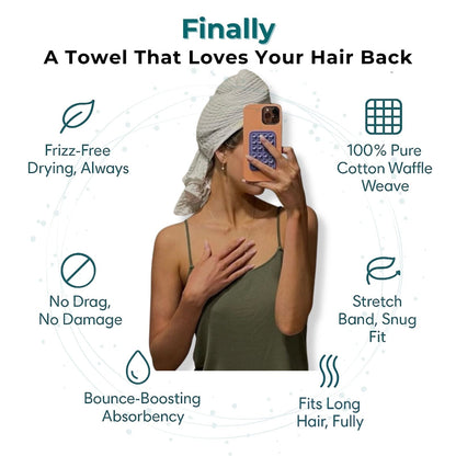 The Raftyn Waffle Weave Hair Towel