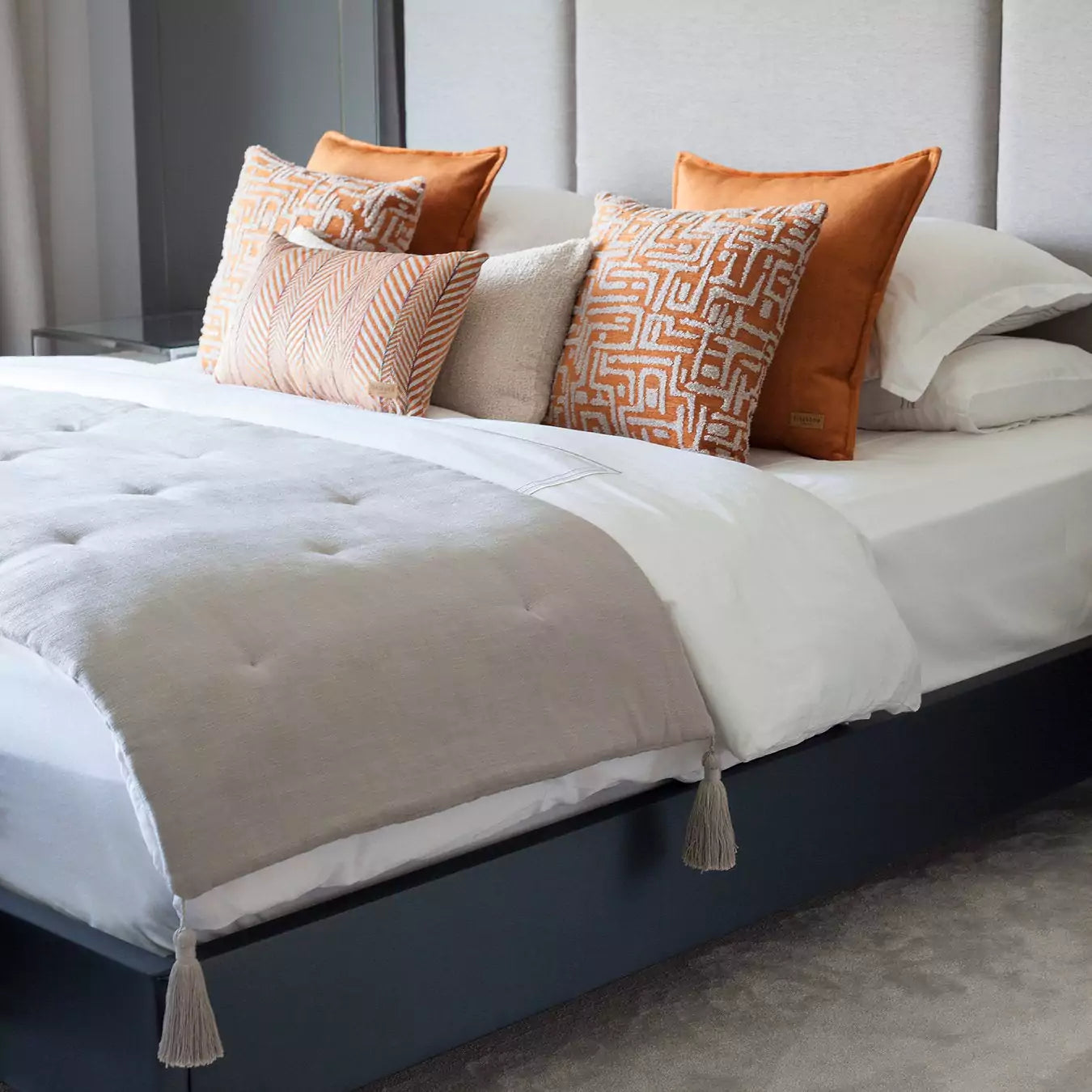 100% Linen Tasseled Bed Runner