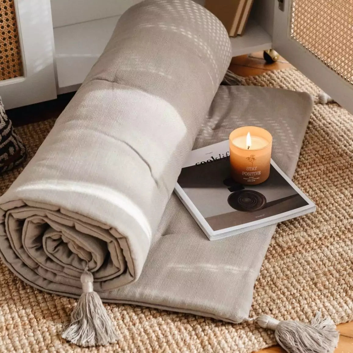 100% Linen Tasseled Bed Runner