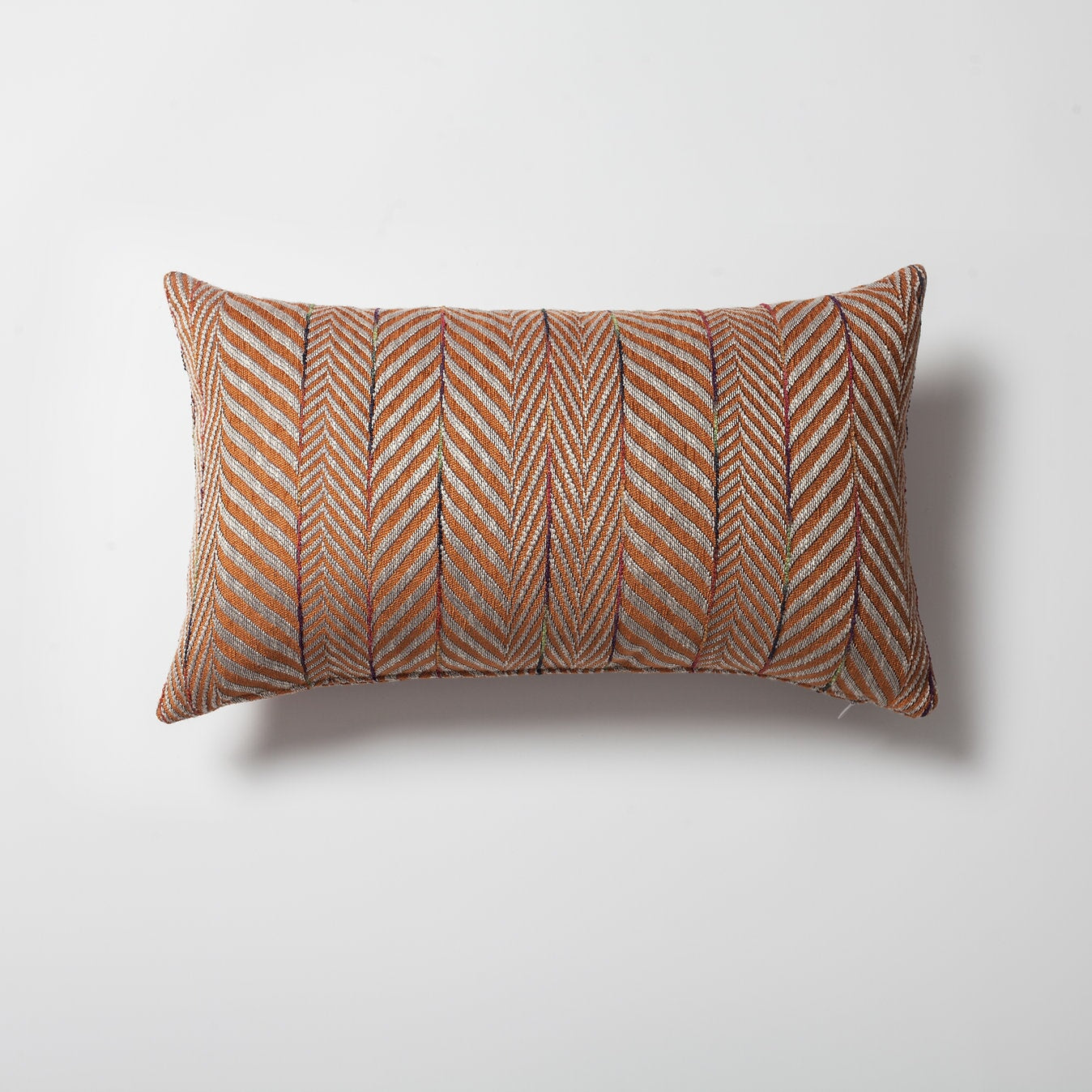 Bed Runner and 6 Pieces Orange and Beige Pillow Set