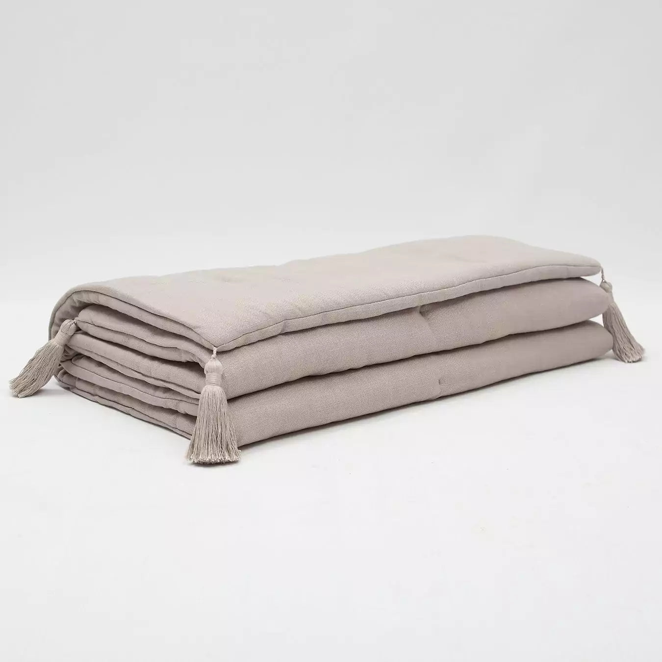 Bed Runner and 6 Pieces Antrasit and Beige Pillow Set