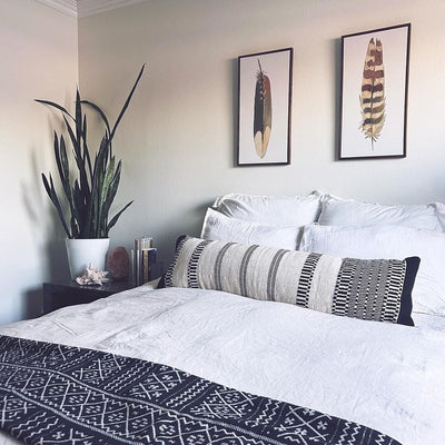 Katrin Black and Ivory Lumbar Pillow