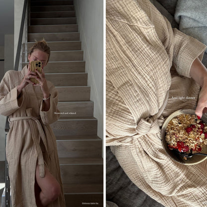 Joy 4- Layered Kimono Robe - 100% Turkish Cotton