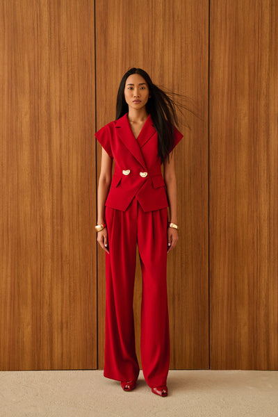 Noir Structure Wide-Leg Trousers