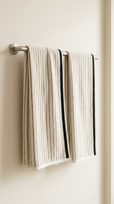 Melika Turkish Striped Terry Towel in Brown