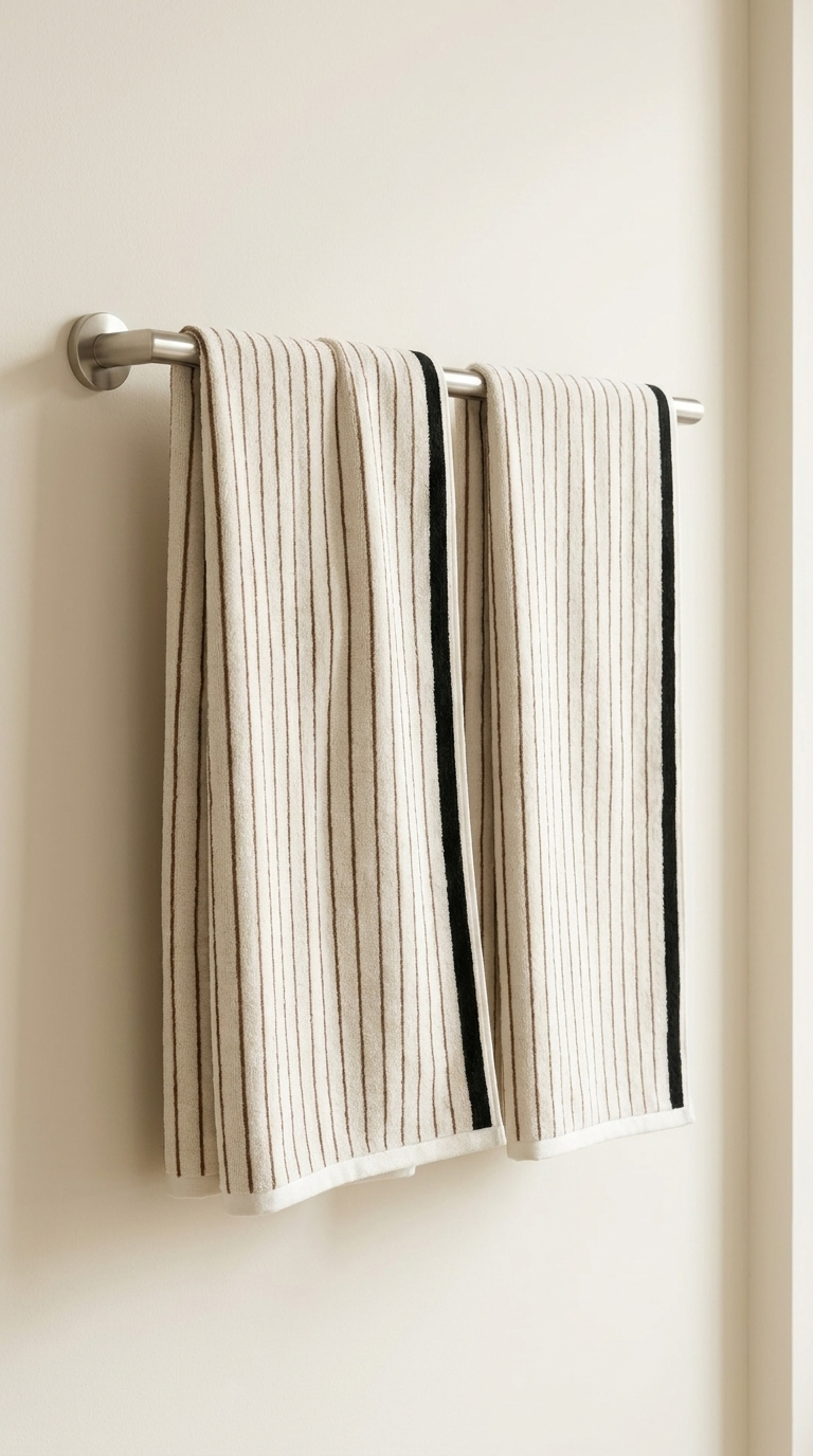 Melika Turkish Striped Terry Towel in Brown