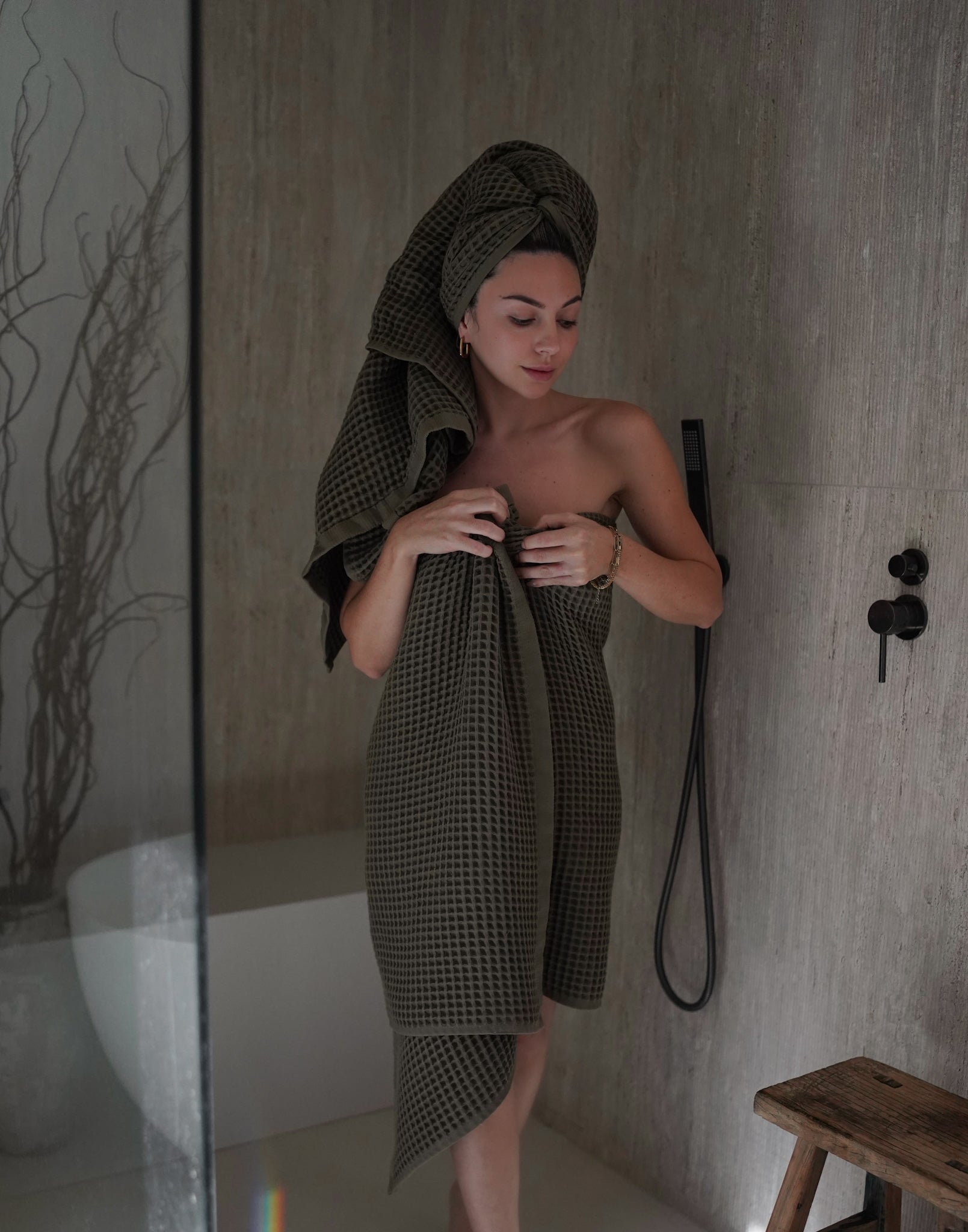 Olivia Waffle Bath Towels