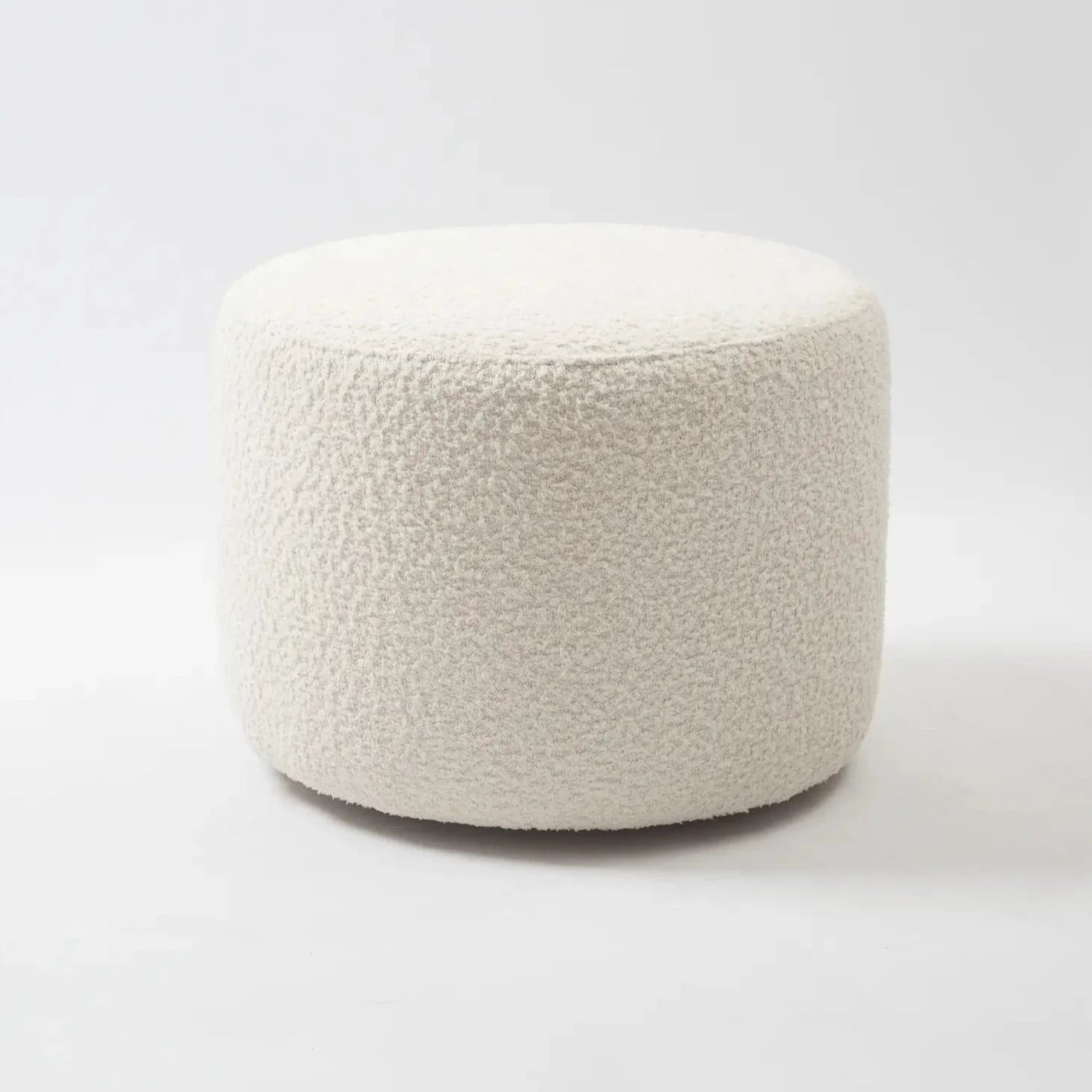 The White Decorative Round Pouf