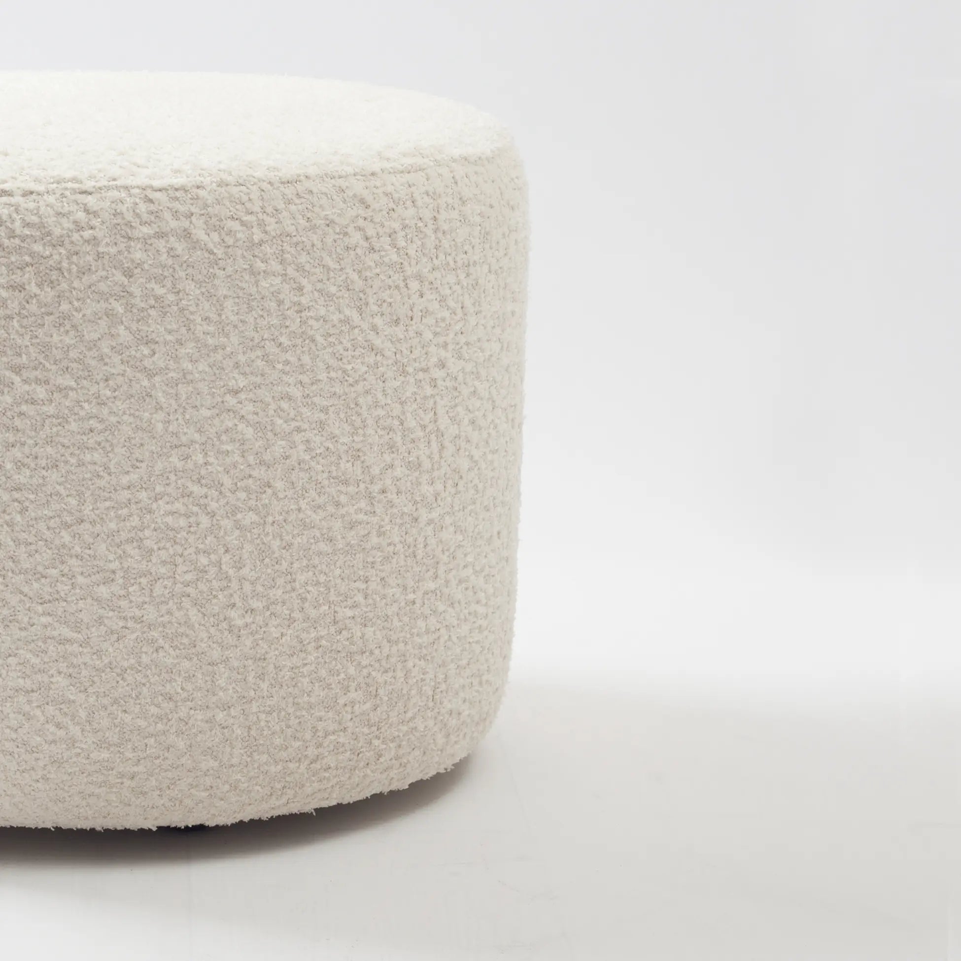 The White Decorative Round Pouf