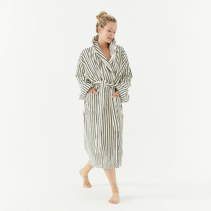 Melika Turkish Cotton Striped Robe