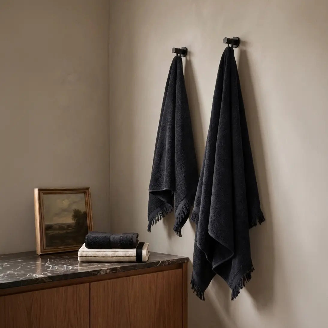 Natalie Luxury Bath Towels in Black