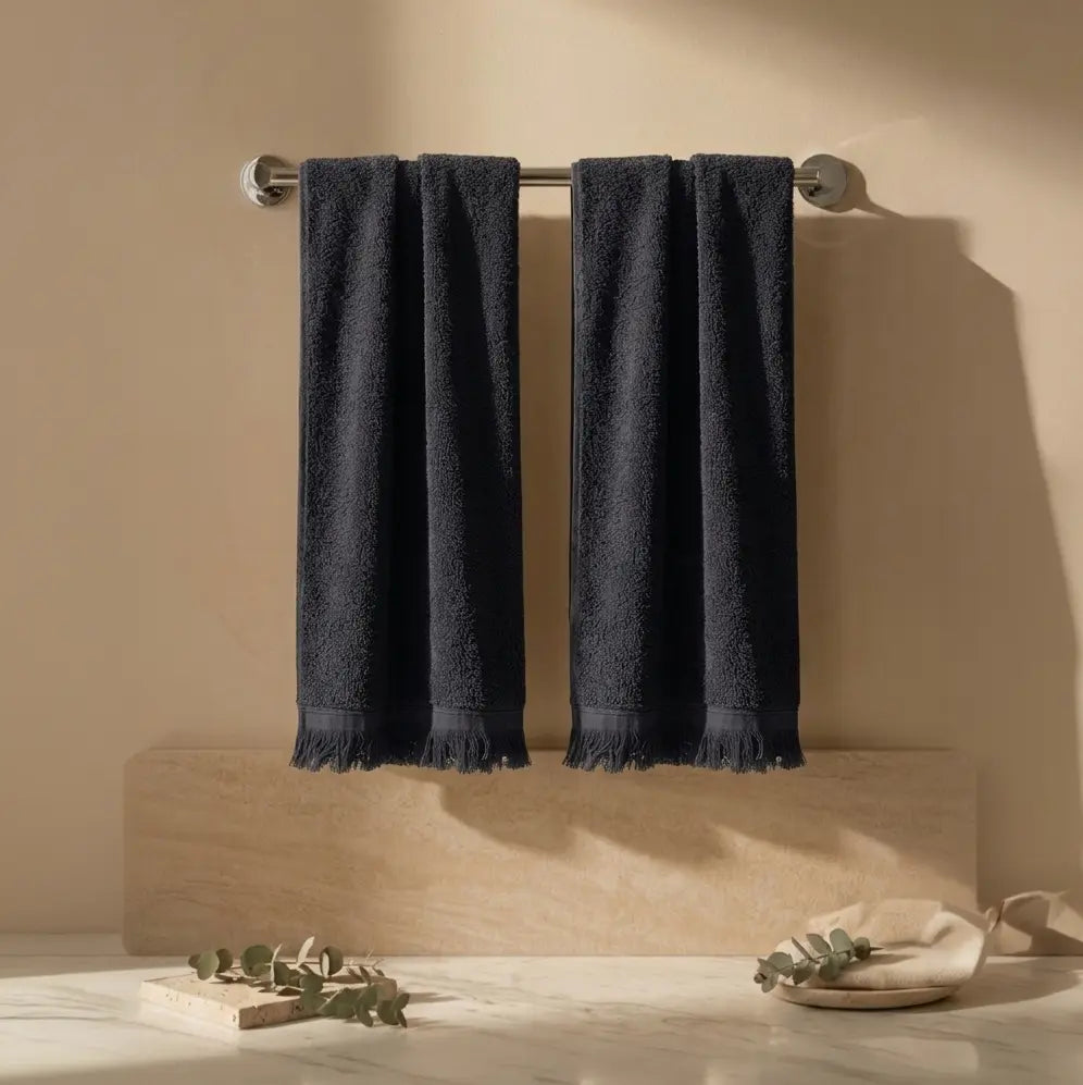 Natalie Luxury Bath Towels in Black