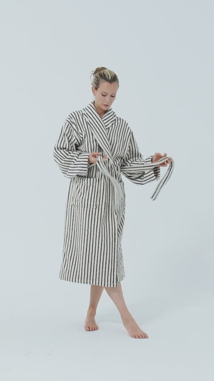 Melika Turkish Cotton Striped Robe