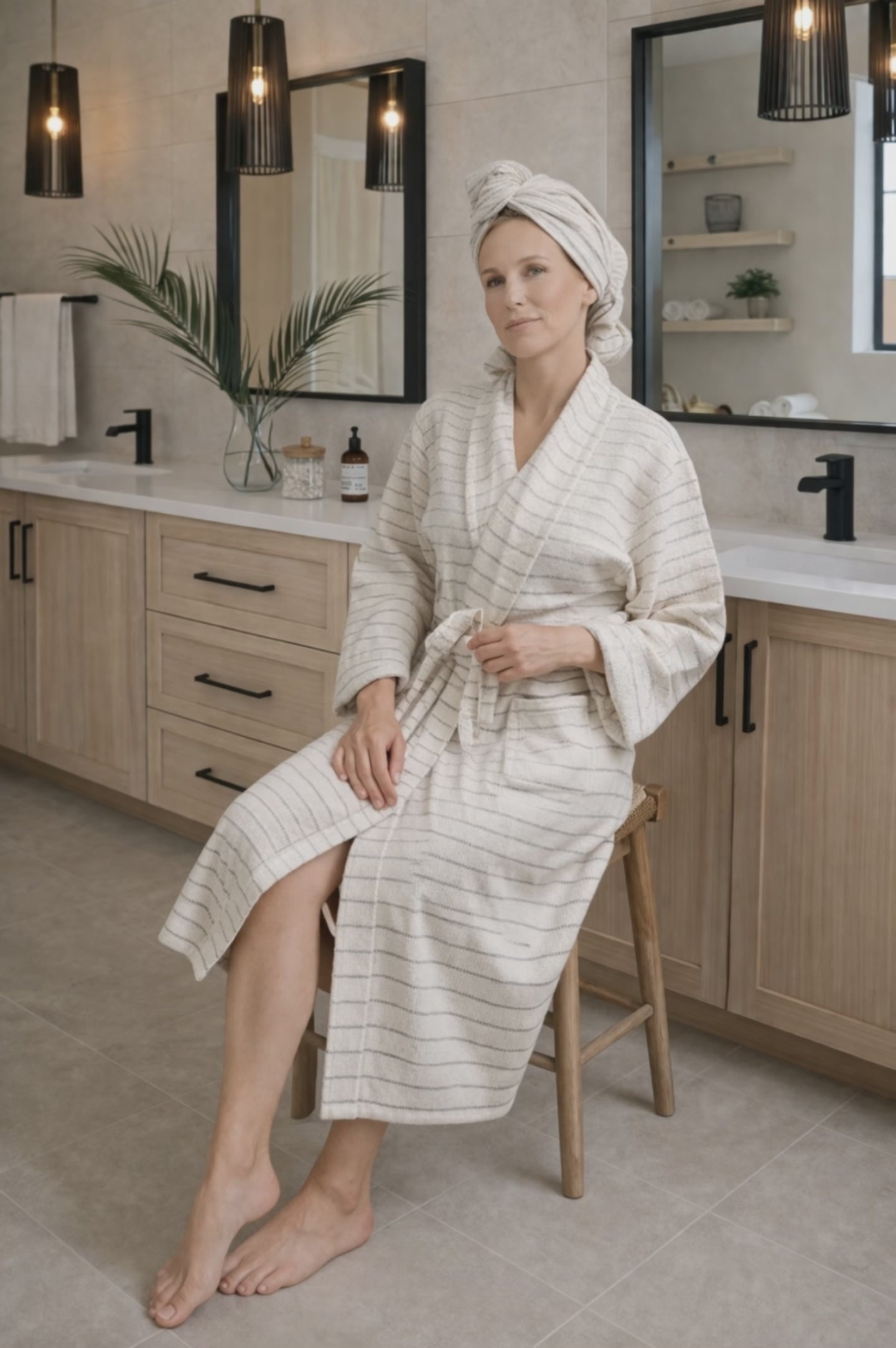 Deniz Unisex Cotton Bathrobe