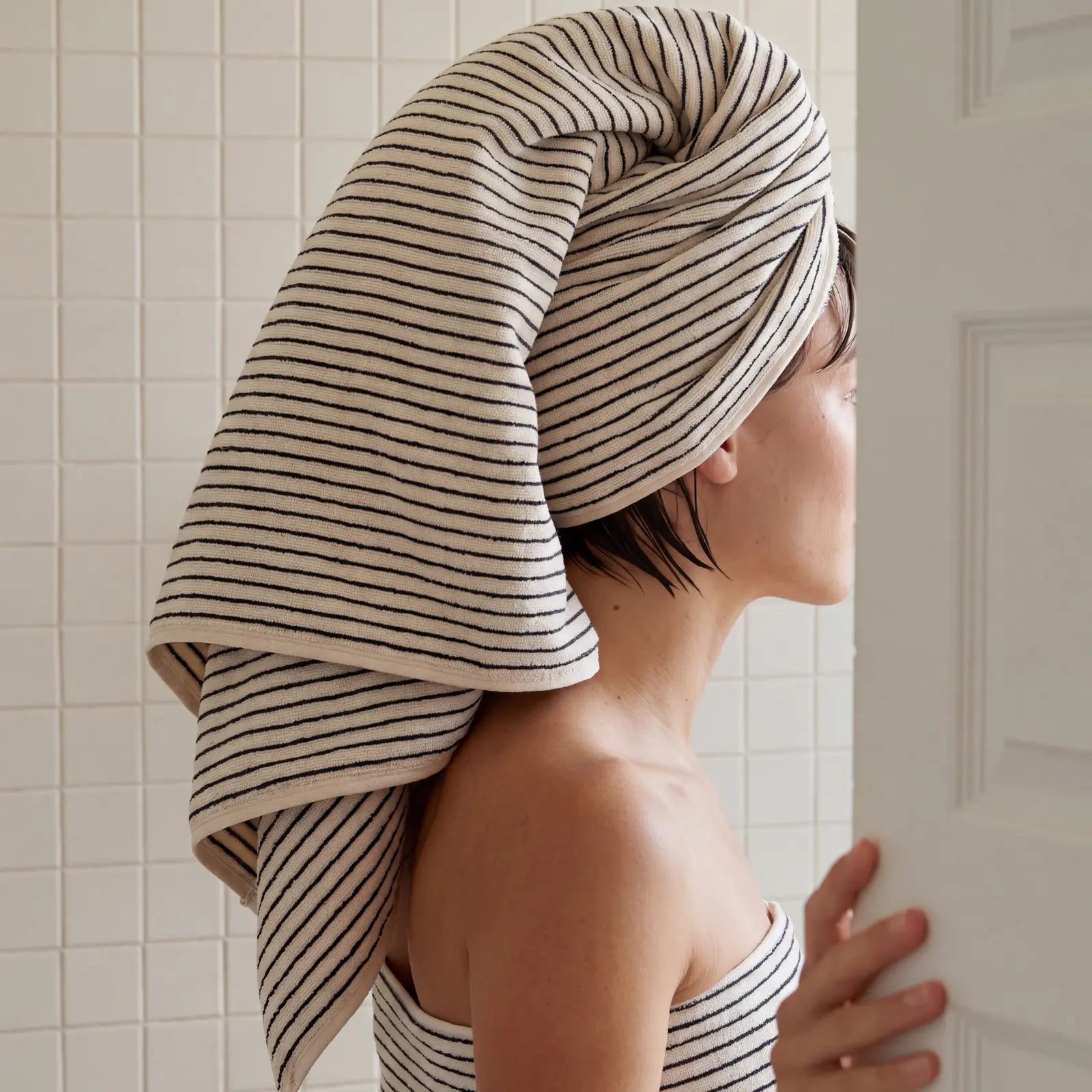Melika Turkish 100% Cotton Striped Terry Towel