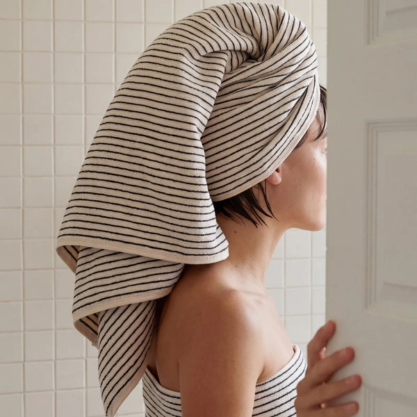 Melika Turkish 100% Cotton Striped Terry Towel – The Loomia
