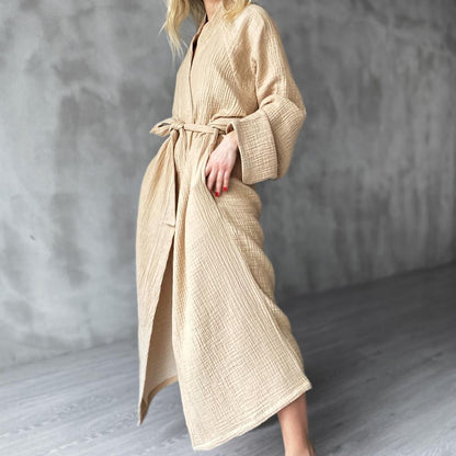 JOY 4- LAYERED KIMONO ROBE - 100% TURKISH COTTON - The Loomia