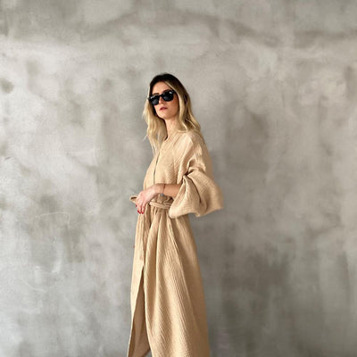 Joy 4- Layered Kimono Robe - 100% Turkish Cotton