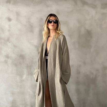 JOY 4- LAYERED KIMONO ROBE - 100% TURKISH COTTON - The Loomia