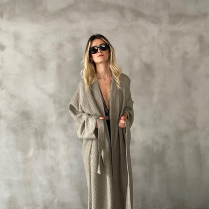 JOY 4- LAYERED KIMONO ROBE - 100% TURKISH COTTON - The Loomia