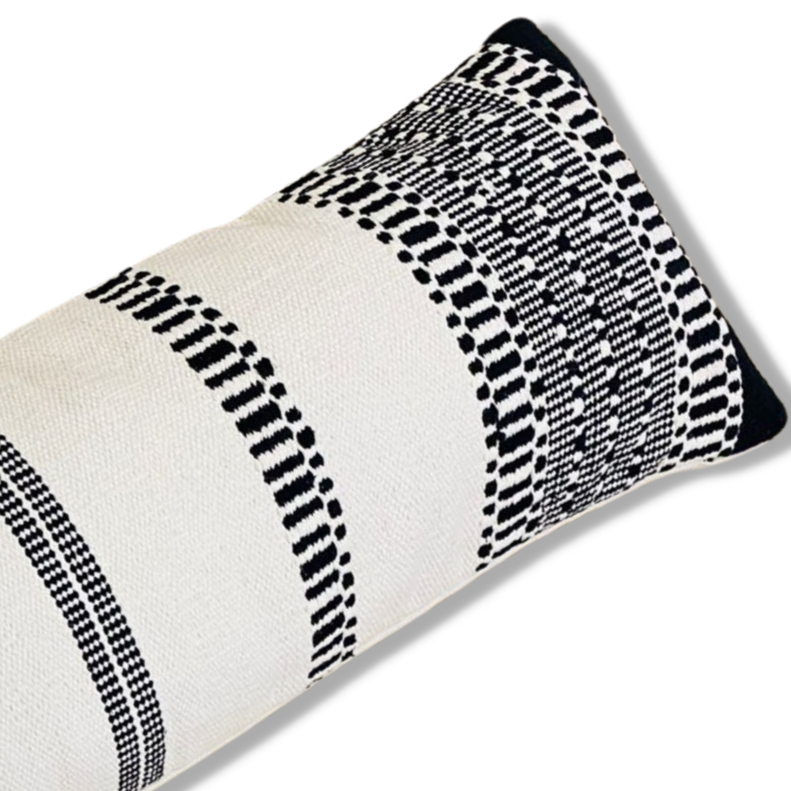 Katrin Black and Ivory Lumbar Pillow