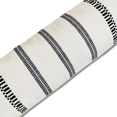 Katrin Black and Ivory Lumbar Pillow