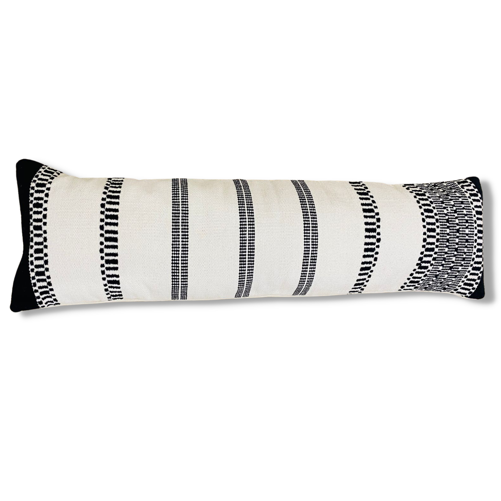 Katrin Black and Ivory Lumbar Pillow