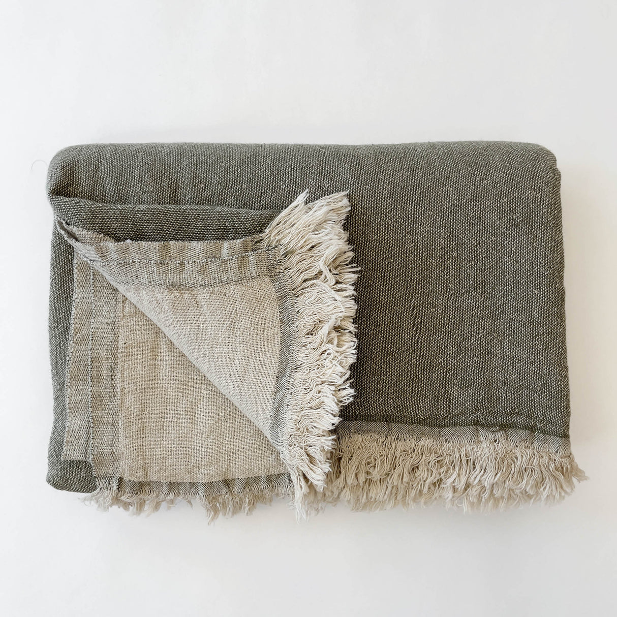 Ekani Linen and Cotton Turkish Throw Blanket