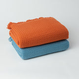 Baran Box Weave Throw Blanket - 100% Turkish Cotton
