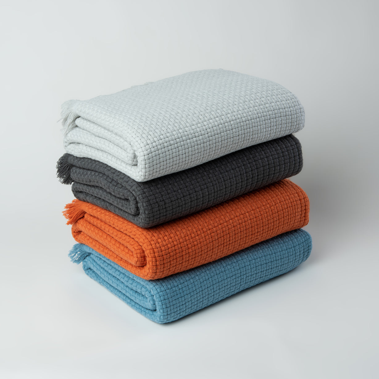 Baran Box Weave Throw Blanket - 100% Turkish Cotton