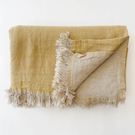 Ekani Linen and Cotton Turkish Throw Blanket - The Loomia
