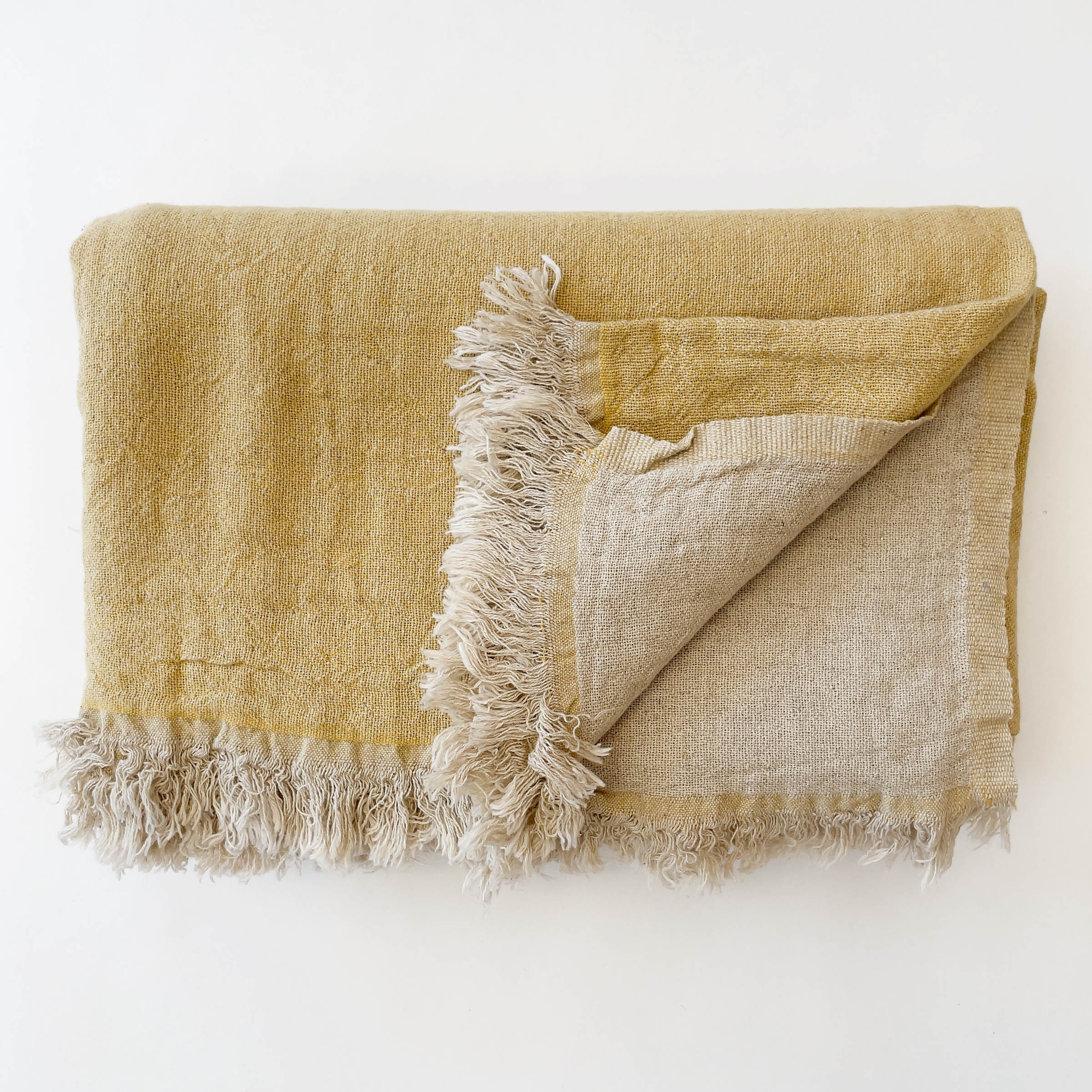 Ekani Linen and Cotton Turkish Throw Blanket - The Loomia