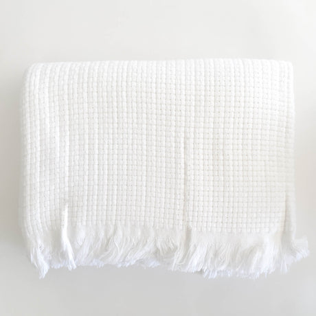 Baran Box Weave Throw Blanket - 100% Turkish Cotton - The Loomia