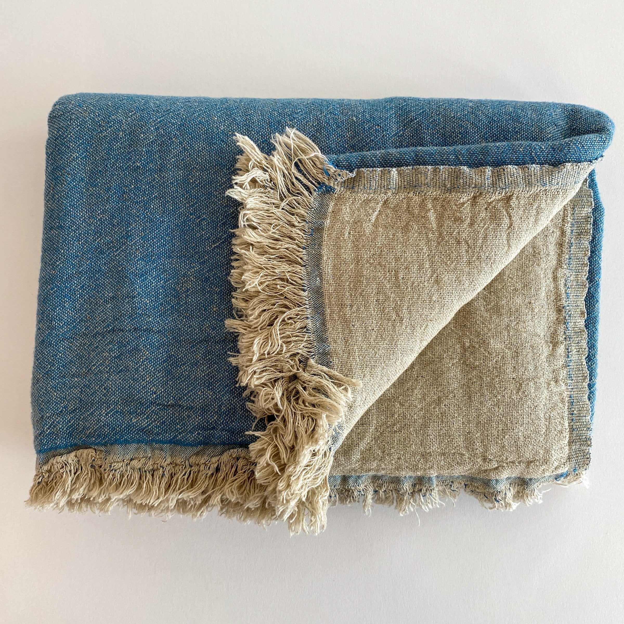 Ekani Linen and Cotton Turkish Throw Blanket - The Loomia