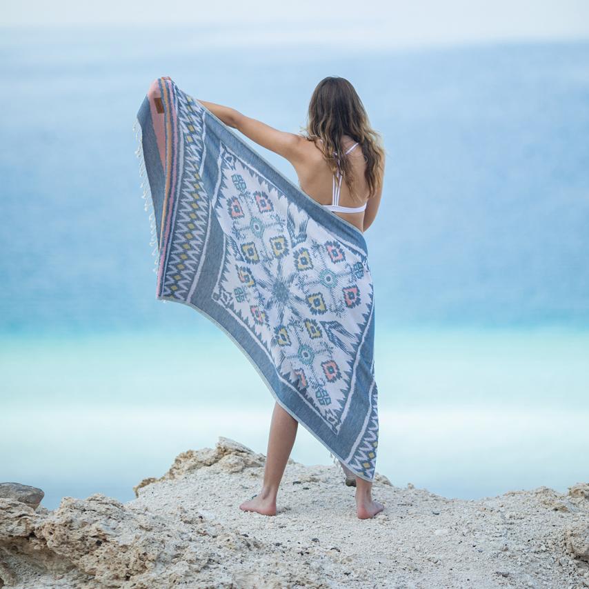 Lucca Turkish Beach and Pool Towel - The Loomia