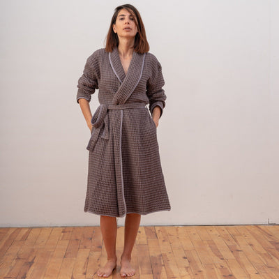 Heena Waffle Weave Unisex Bathrobe