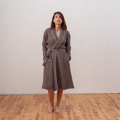 Heena Waffle Weave Unisex Bathrobe