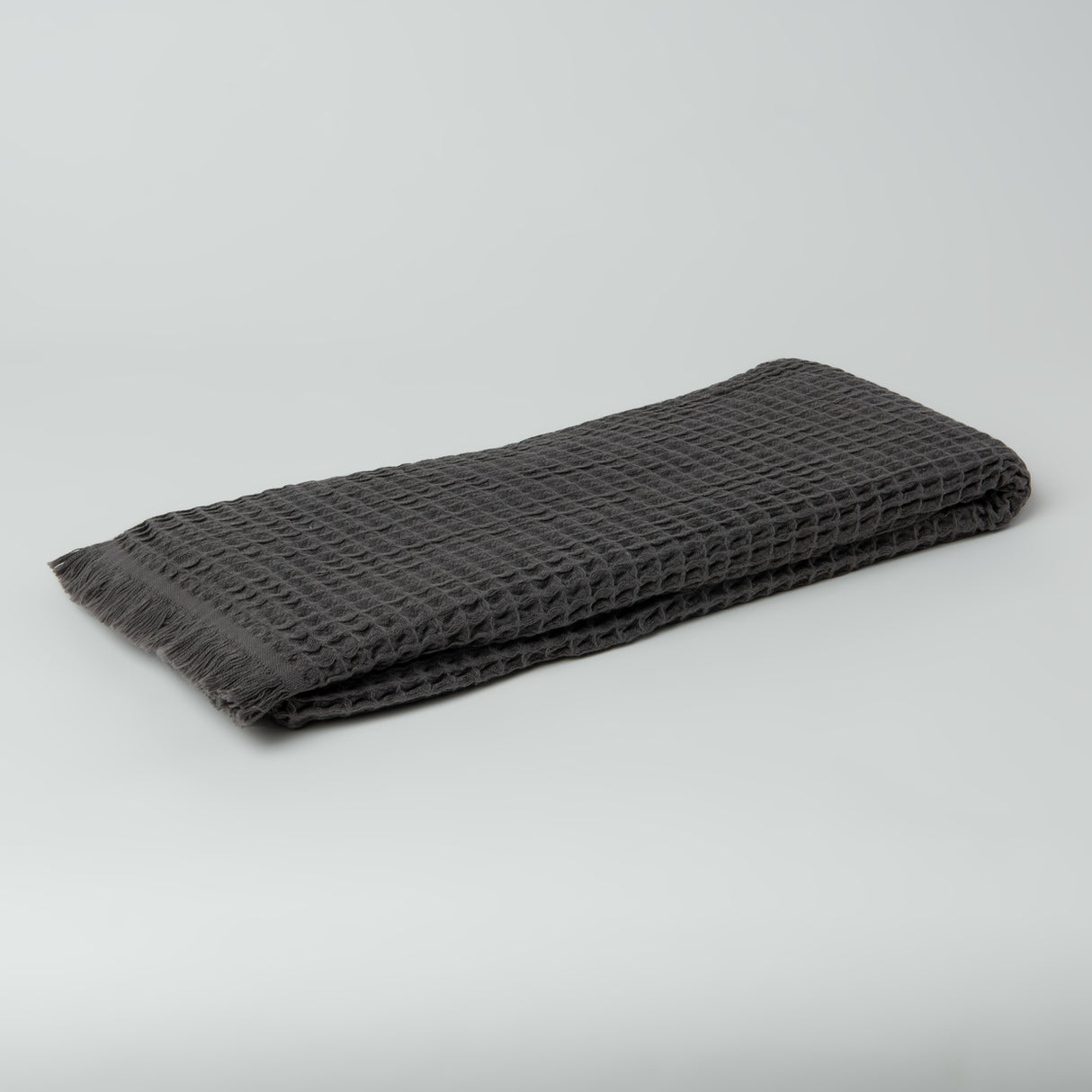 Cotton Waffle Weave Tea Towels, Charcoal Black, Kitchen Hand