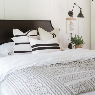 Ruhi Handwoven Black and Cream Pillow - The Loomia