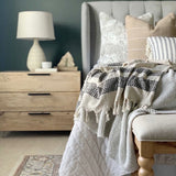 Farida | Linen and Turkish Cotton Throw Blanket - The Loomia