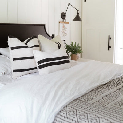 Ruhi Handwoven Black and Cream Pillow - The Loomia