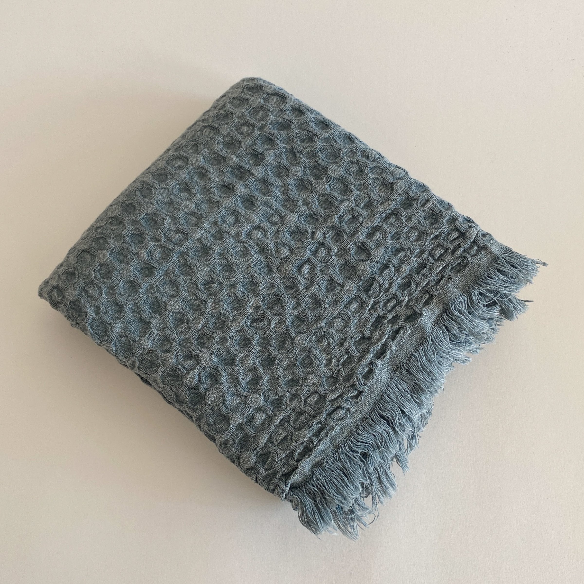 Linda Vintage Waffle Weave Stonewashed Turkish Cotton Towel - The Loomia