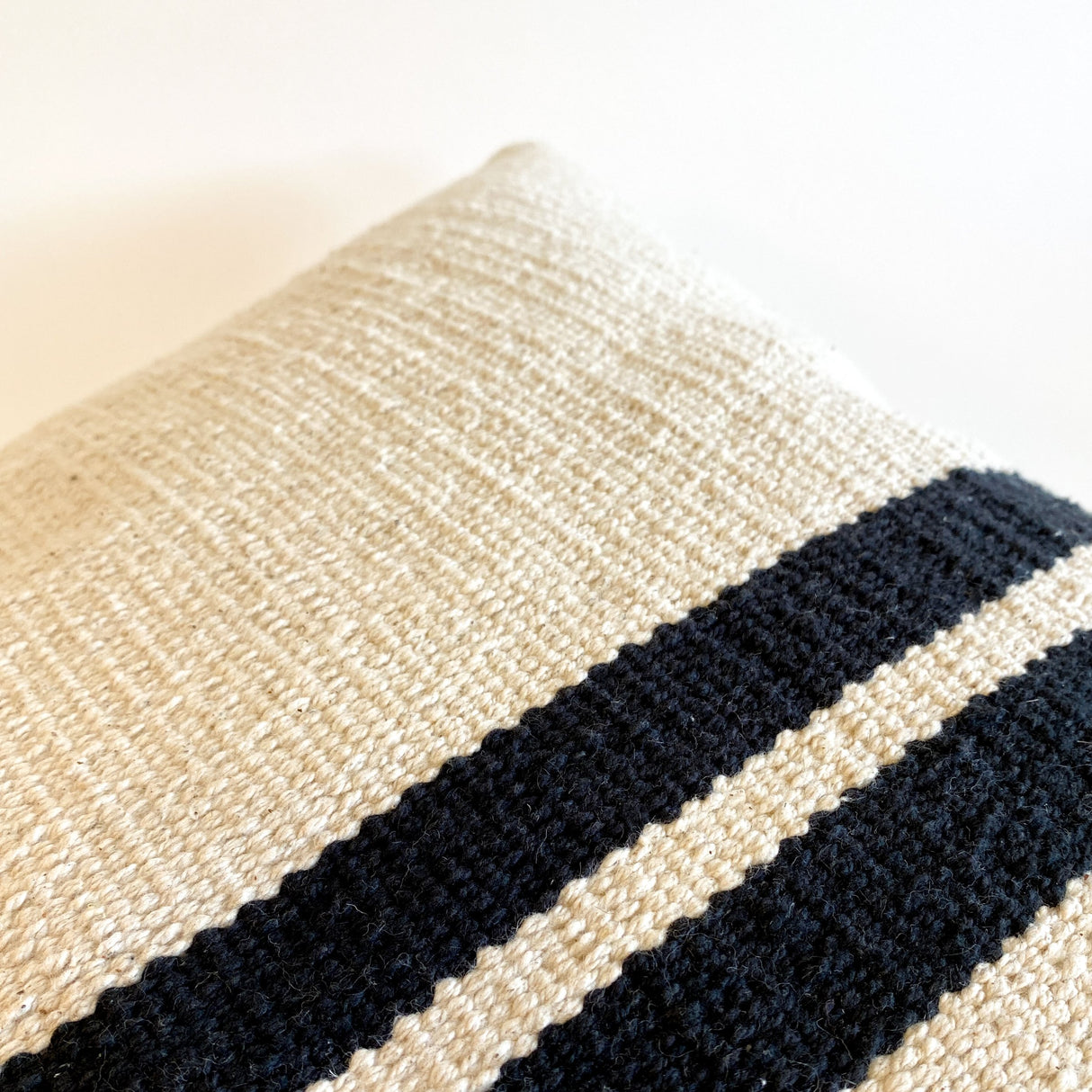 Viti Handwoven Black and Cream Pillow - The Loomia