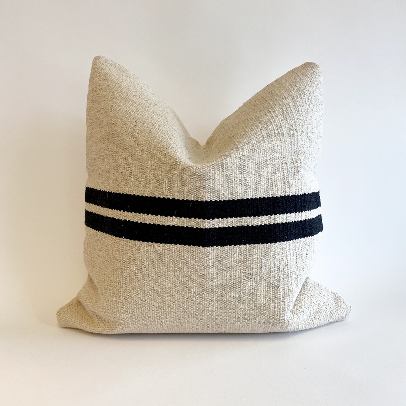 Ruhi Handwoven Black and Cream Pillow - The Loomia